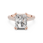 Radiant Cut Diamond Hidden Halo Pavé Engagement Ring