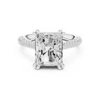 Radiant Cut Diamond Hidden Halo Pavé Engagement Ring
