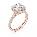 4.56 CT Round Brilliant Double Pavé Diamond Engagement Ring