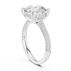 4.56 CT Round Brilliant Double Pavé Diamond Engagement Ring