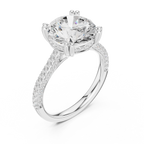 Round Brilliant Diamond Hidden Halo Pavé Engagement Ring