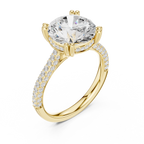 4.56 CT Round Brilliant Double Pavé Diamond Engagement Ring