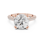 4.56 CT Round Brilliant Double Pavé Diamond Engagement Ring