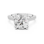 4.56 CT Round Brilliant Double Pavé Diamond Engagement Ring