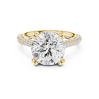 4.56 CT Round Brilliant Double Pavé Diamond Engagement Ring