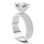 4.26 CT Cushion Cut Multi-Row Diamond Engagement Ring