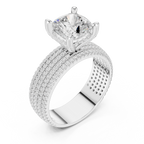 4.26 CT Cushion Cut Multi-Row Diamond Engagement Ring
