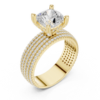 4.26 CT Cushion Cut Multi-Row Diamond Engagement Ring