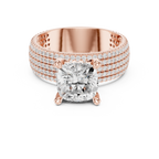 4.26 CT Cushion Cut Multi-Row Diamond Engagement Ring