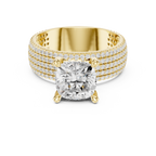 4.26 CT Cushion Cut Multi-Row Diamond Engagement Ring