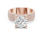 4.26 CT Round Brilliant Multi-Row Diamond Statement Ring