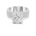 4.26 CT Round Brilliant Multi-Row Diamond Statement Ring
