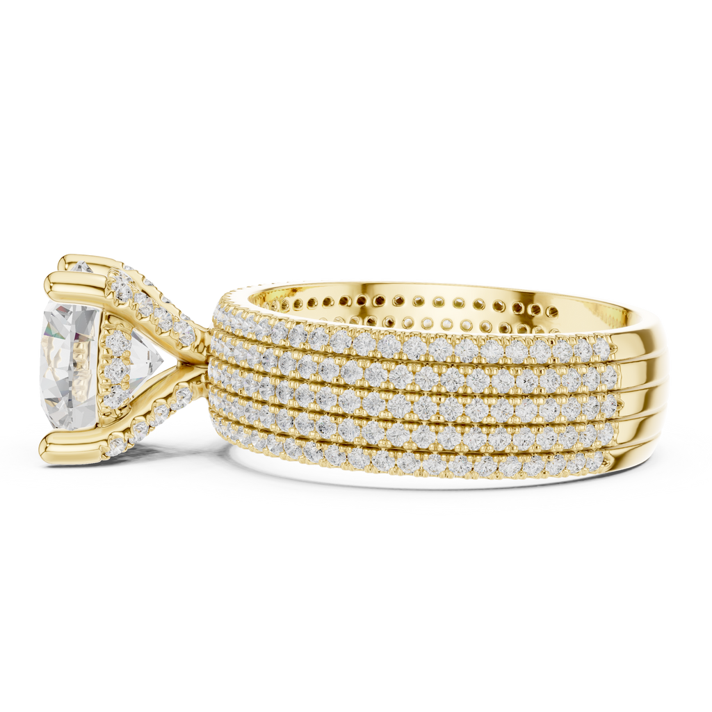 4.26 CT Round Brilliant Multi-Row Diamond Statement Ring