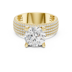 4.26 CT Round Brilliant Multi-Row Diamond Statement Ring