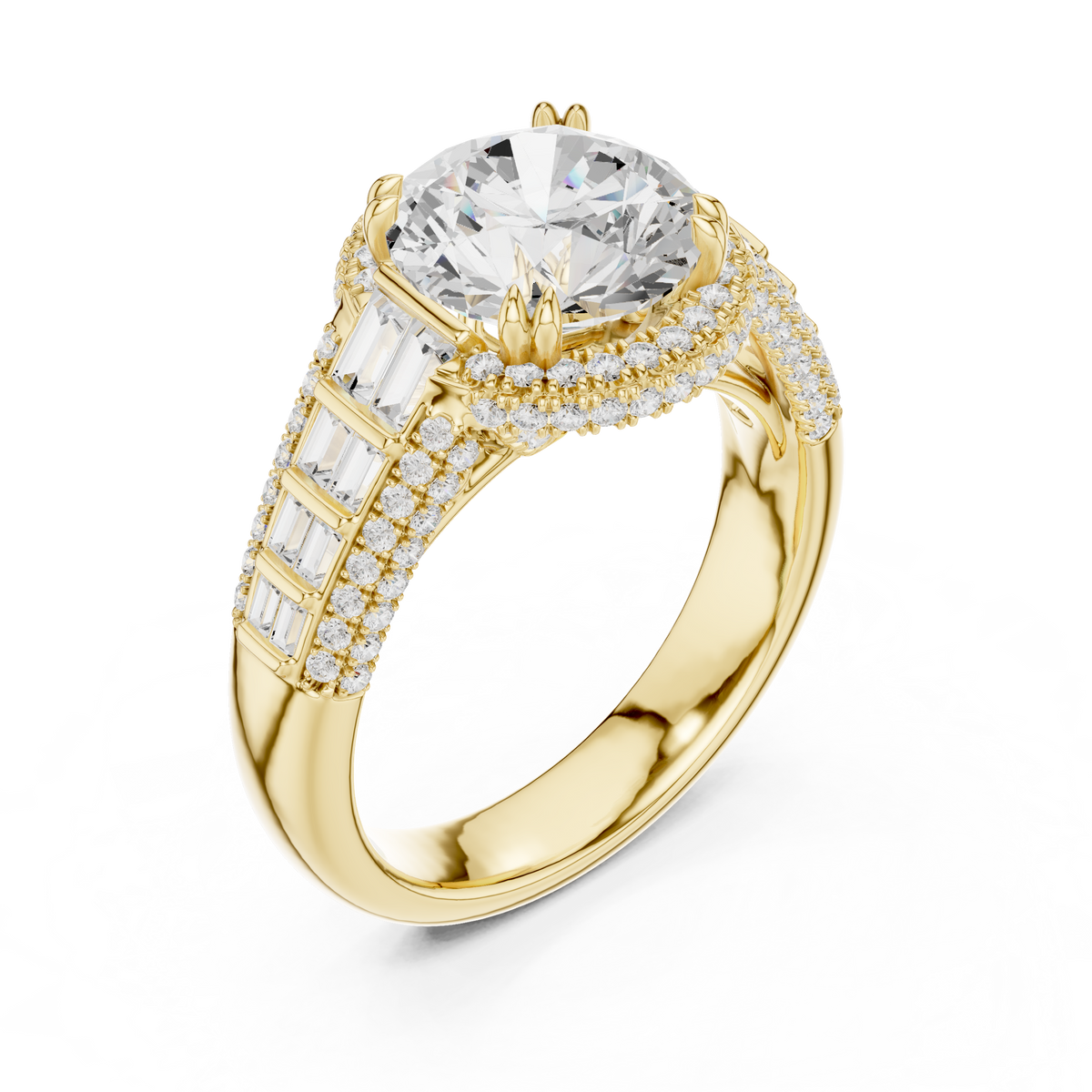 Round Halo Vintage Diamond Engagement Ring – view 11 of 12, lab grown diamond ring | Jewelix Atelier