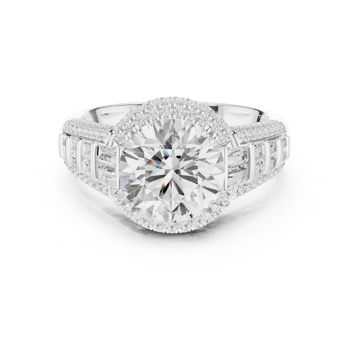 Round Halo Vintage Diamond Engagement Ring — Jewelix Atelier