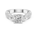 2.78 CT Cushion Cut Three Stone Twisted Diamond Engagement Ring
