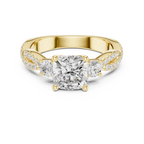 2.78 CT Cushion Cut Three Stone Twisted Diamond Engagement Ring