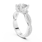 2.78 CT Heart Cut Three Stone Twisted Diamond Engagement Ring