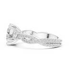 2.78 CT Heart Cut Three Stone Twisted Diamond Engagement Ring