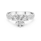 2.78 CT Heart Cut Three Stone Twisted Diamond Engagement Ring