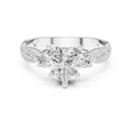 Heart Cut Three Stone Twisted Pavé Diamond Engagement Ring