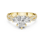 2.78 CT Heart Cut Three Stone Twisted Diamond Engagement Ring