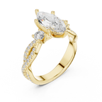 2.78 CT Marquise Cut Three Stone Twisted Diamond Engagement Ring