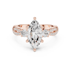 2.78 CT Marquise Cut Three Stone Twisted Diamond Engagement Ring