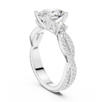 Oval Diamond Twisted Pavé Engagement Ring