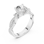 2.78 CT Oval Cut Three Stone Twisted Diamond Engagement Ring
