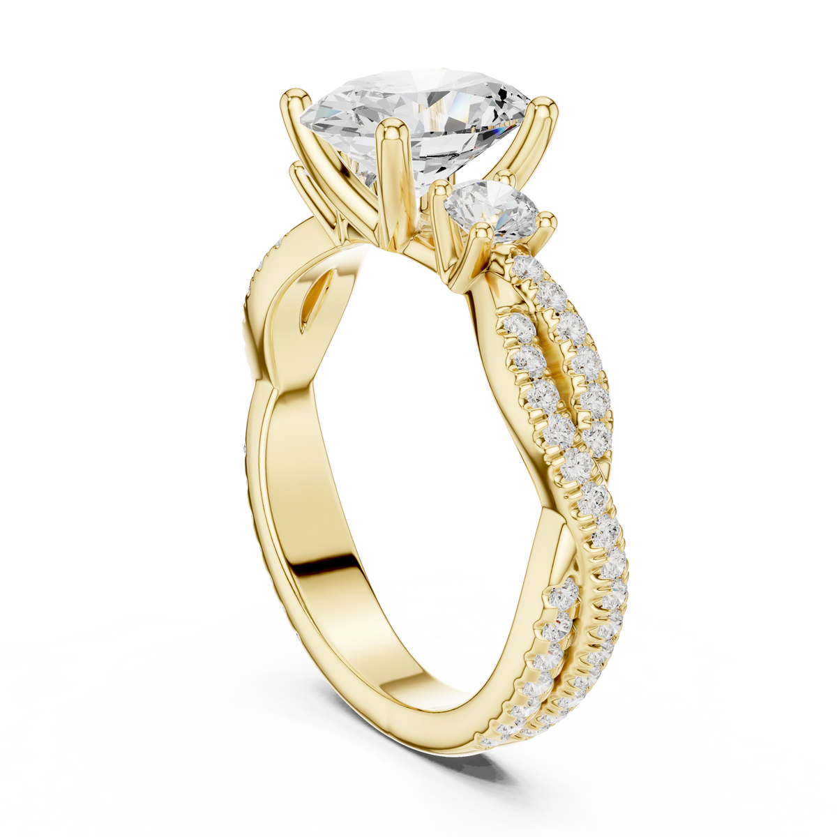 Oval Diamond Twisted Pavé Engagement Ring – view 10 of 12, lab grown diamond ring | Jewelix Atelier
