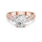 Oval Diamond Twisted Pavé Engagement Ring
