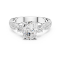 2.78 CT Oval Cut Three Stone Twisted Diamond Engagement Ring