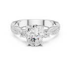 Oval Diamond Twisted Pavé Engagement Ring