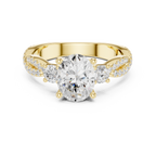 2.78 CT Oval Cut Three Stone Twisted Diamond Engagement Ring