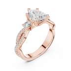 2.78 CT Pear Cut Three Stone Twisted Diamond Engagement Ring