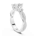 2.78 CT Pear Cut Three Stone Twisted Diamond Engagement Ring