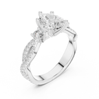 Pear Diamond Twisted Pavé Engagement Ring