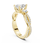 Pear Diamond Twisted Pavé Engagement Ring