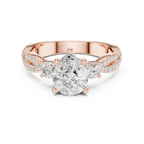2.78 CT Pear Cut Three Stone Twisted Diamond Engagement Ring