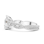 2.78 CT Pear Cut Three Stone Twisted Diamond Engagement Ring