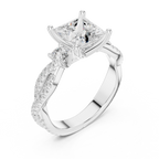 2.78 CT Princess Cut Three Stone Twisted Diamond Engagement Ring