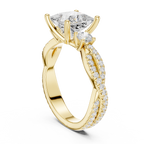 2.78 CT Princess Cut Three Stone Twisted Diamond Engagement Ring