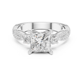 Princess Cut Diamond Twisted Pavé Engagement Ring