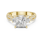 2.78 CT Princess Cut Three Stone Twisted Diamond Engagement Ring