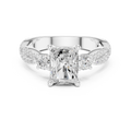 2.78 CT Emerald Cut Three Stone Twisted Diamond Engagement Ring