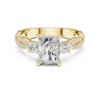 2.78 CT Emerald Cut Three Stone Twisted Diamond Engagement Ring