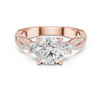 Round Diamond Twisted Pavé Engagement Ring