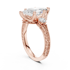 2.80 CT Marquise Diamond Three Stone Vintage Engagement Ring